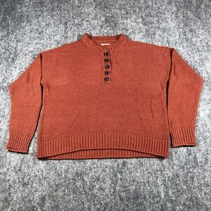 American Eagle Sweater Women's Medium Henley Pullover Button Cotton Blend